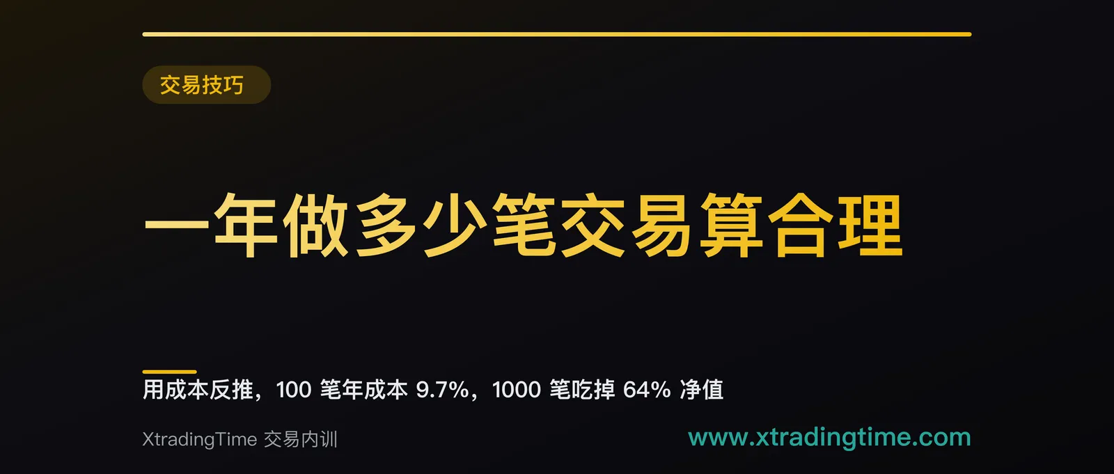 一年做多少笔交易算合理：用成本反推，100 笔年成本 9.7%，1000 笔吃掉 64% 净值