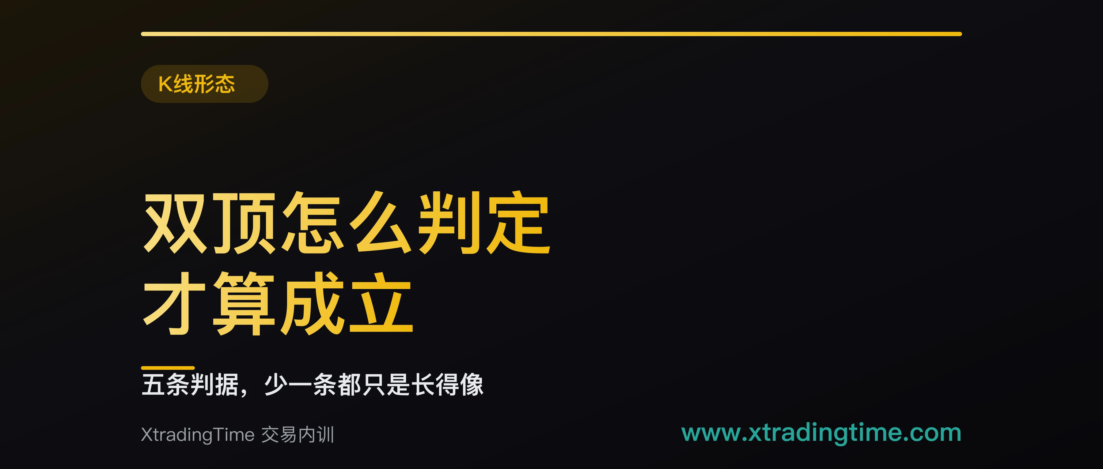 双顶怎么判定才算成立：五条判据，缺一条都只是长得像 M