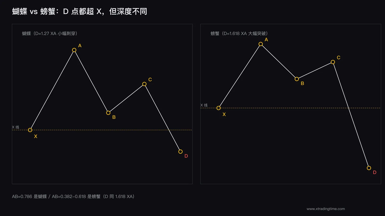 蝴蝶与螃蟹对比