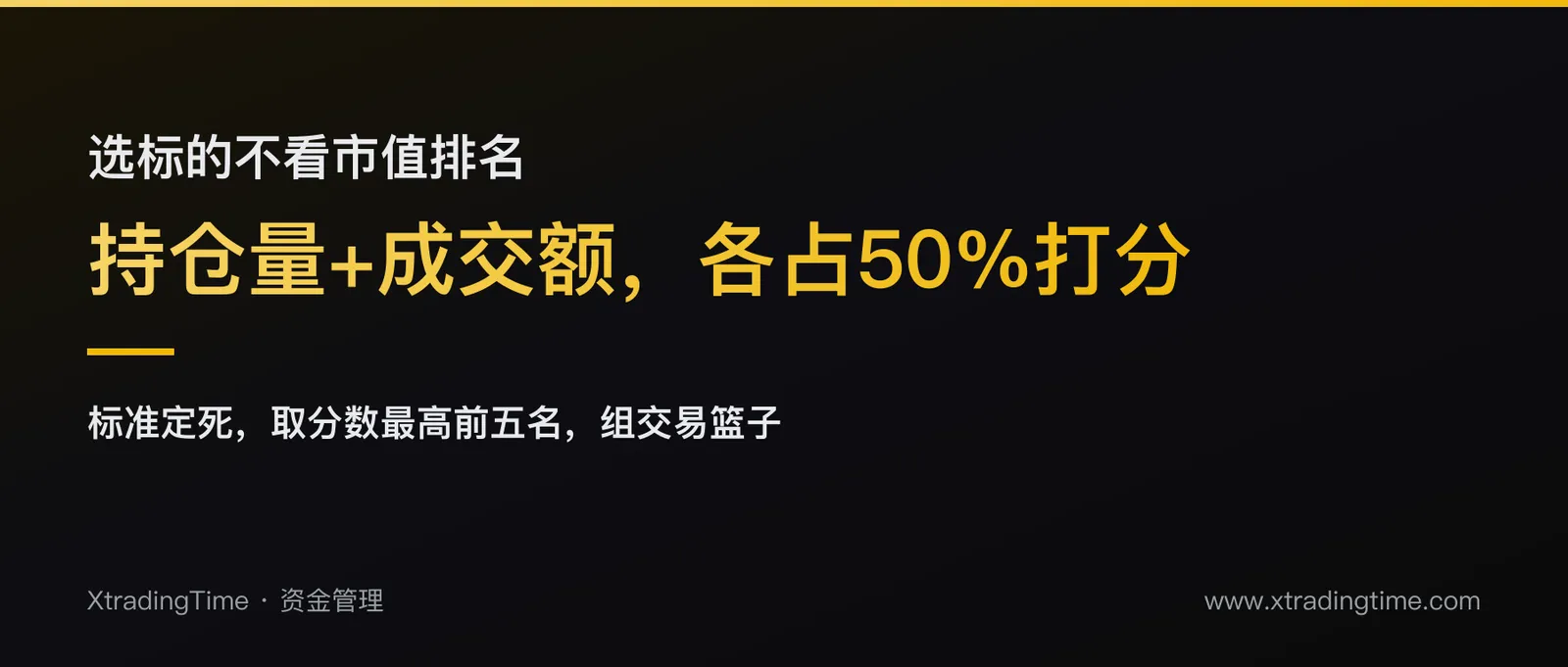 不看市值排名，交易员的标的打分法：持仓量+成交额各占50%
