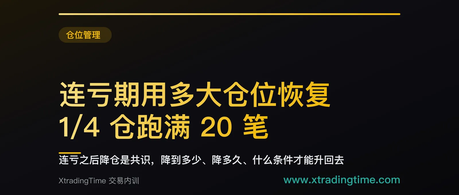 连亏期用多大仓位恢复：1/4 仓跑满 20 笔，最坏情况只再亏 5%