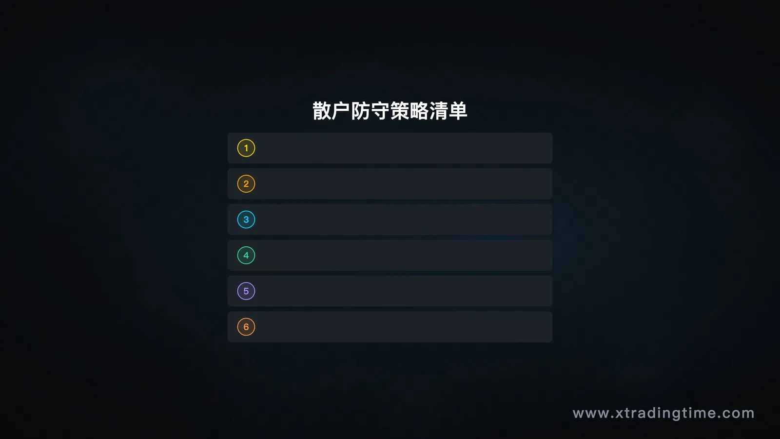 散户防守策略清单