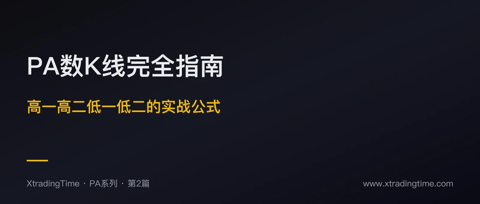 PA数K线完全指南：高一高二低一低二的实战入场公式