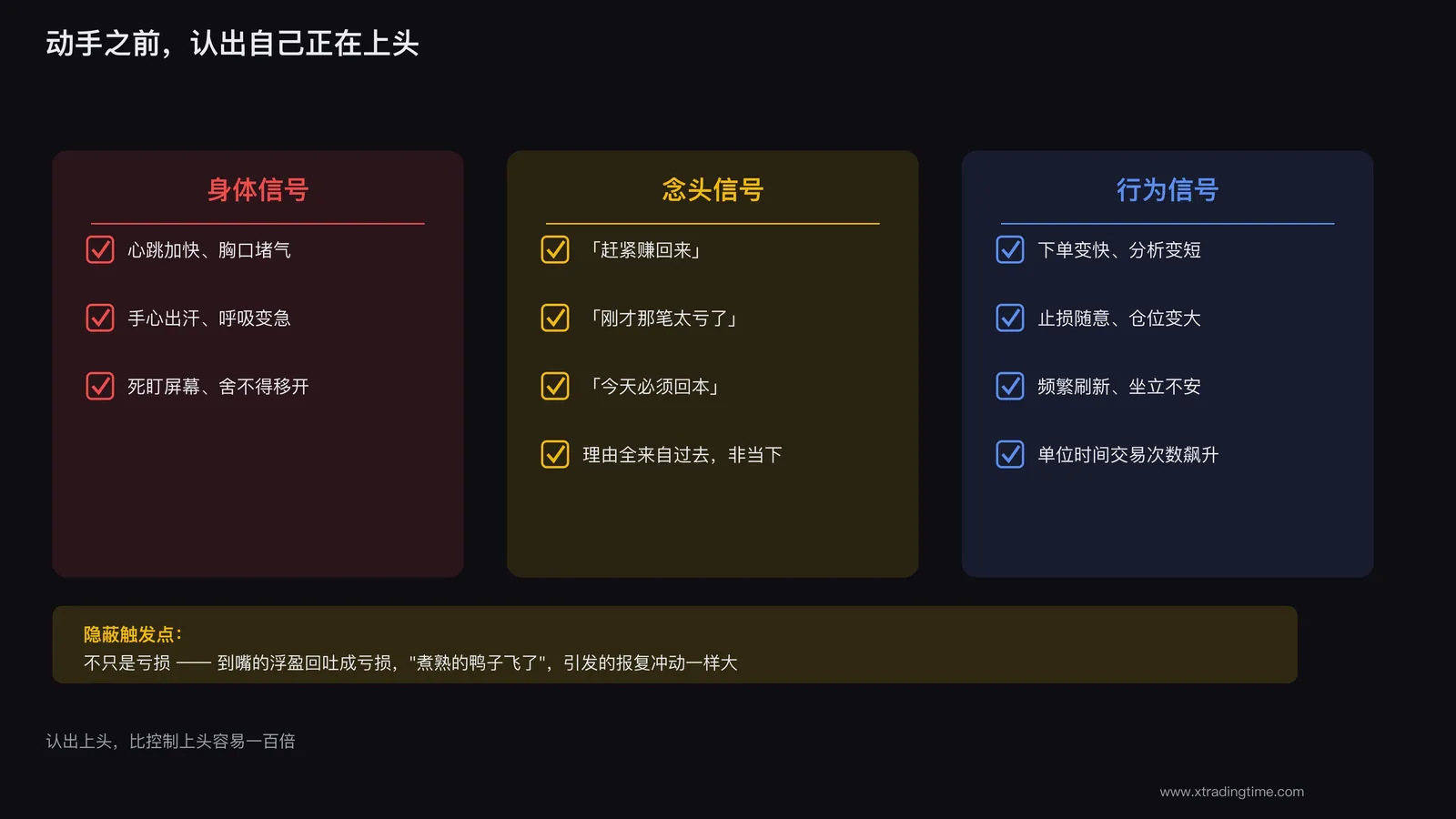 识别交易上头的几个身体和念头信号
