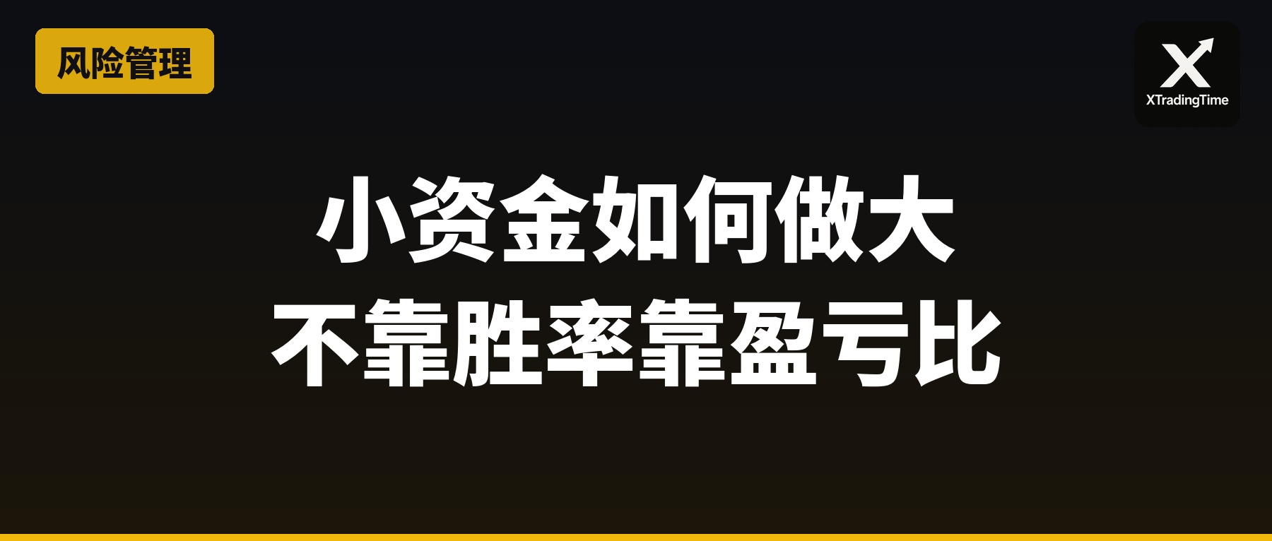 小资金如何做大？不靠胜率，靠盈亏比