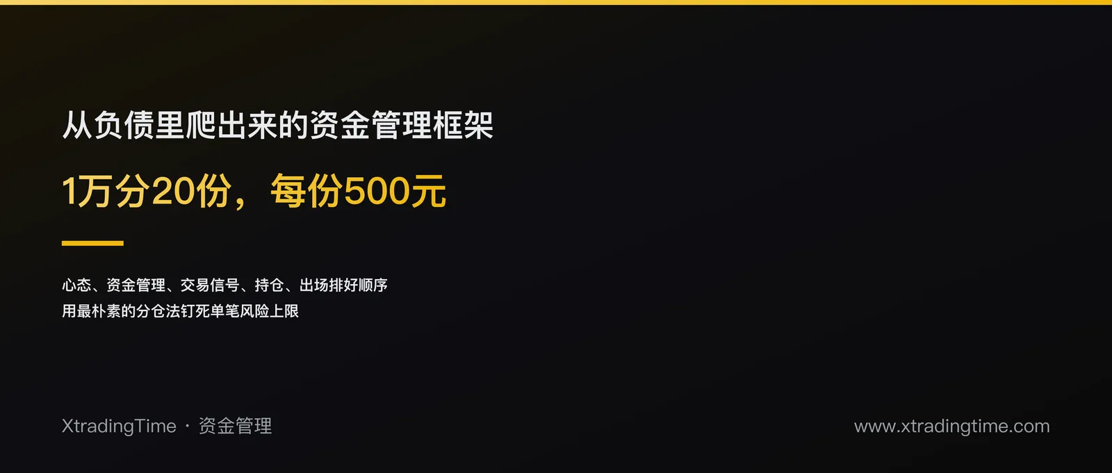 把1万分成20份：一个从负债爬出来的交易者的资金管理框架
