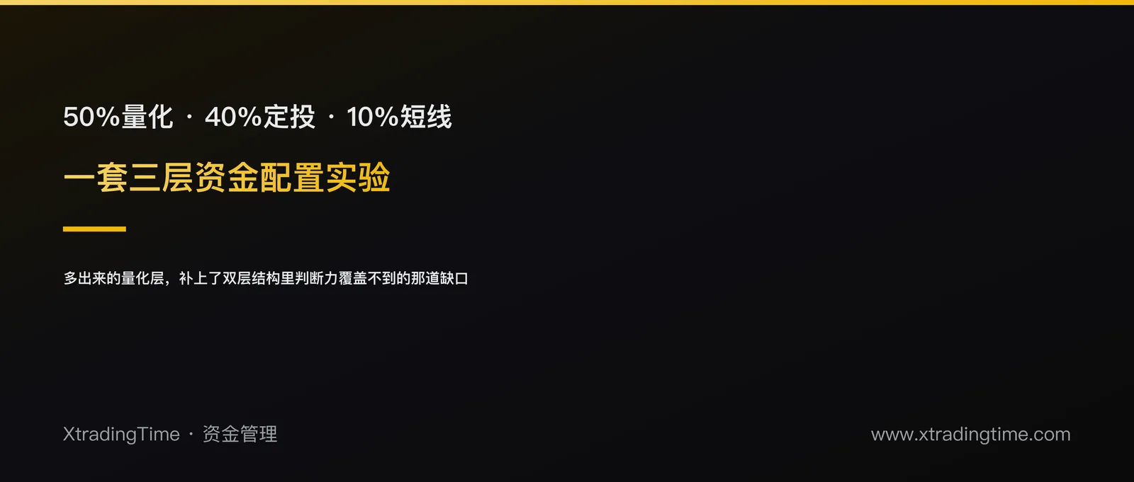 50%量化+40%定投+10%波段：一套三层资金配置实验