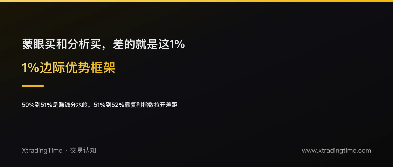技术分析到底有什么用？「1%边际优势」框架讲透交易赚钱的真相