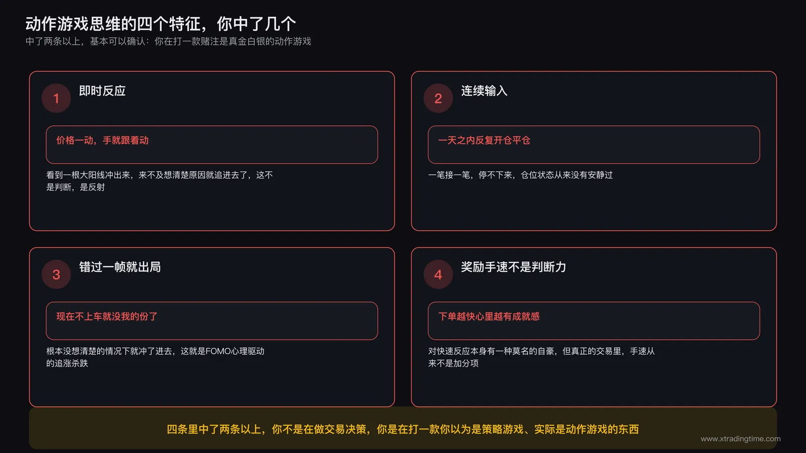 动作游戏思维在交易中的四种典型表现
